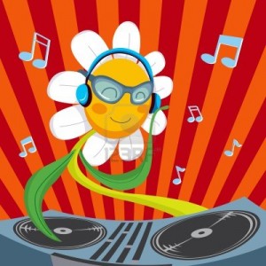 8806860-schattig-actieve-dj-daisy-flower-mengen-van-muziek-voor-lente-partij
